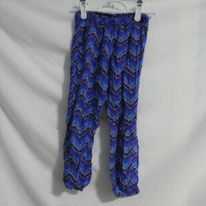 H&M | 5-6 years | Blue Patterned Joggers With Cinched Elastic Bottoms